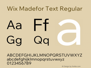 Wix Madefor Text Regular Version 3.100图片样张