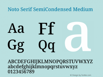 Noto Serif SemiCondensed Medium Version 2.013图片样张