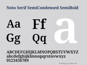 Noto Serif SemiCondensed SemiBold Version 2.013图片样张