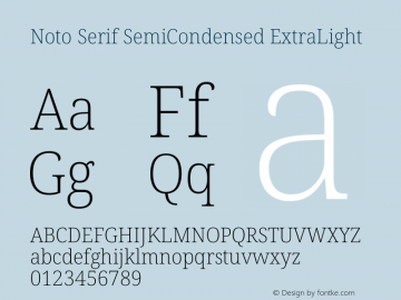 Noto Serif SemiCondensed ExtraLight Version 2.013图片样张