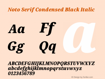 Noto Serif Condensed Black Italic Version 2.013图片样张