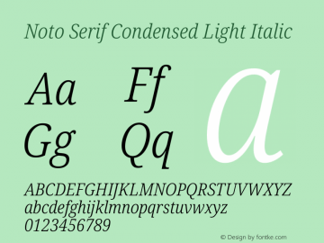 Noto Serif Condensed Light Italic Version 2.013图片样张