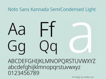 Noto Sans Kannada SemiCondensed Light Version 2.005图片样张