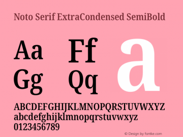 Noto Serif ExtraCondensed SemiBold Version 2.013图片样张