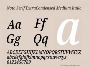 Noto Serif ExtraCondensed Medium Italic Version 2.013图片样张