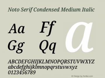 Noto Serif Condensed Medium Italic Version 2.013图片样张