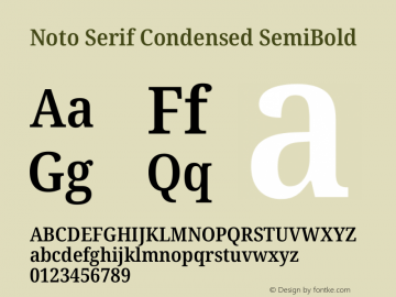Noto Serif Condensed SemiBold Version 2.013图片样张