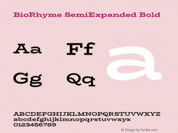 BioRhyme SemiExpanded Bold Version 1.600;gftools[0.9.33]图片样张