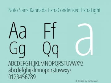 Noto Sans Kannada ExtraCondensed ExtraLight Version 2.005图片样张