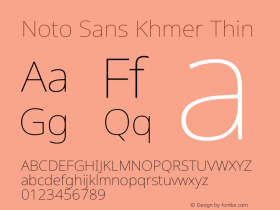 Noto Sans Khmer Thin Version 2.004图片样张