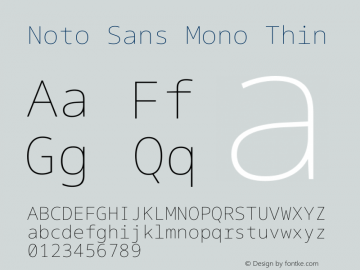 Noto Sans Mono Thin Version 2.014图片样张