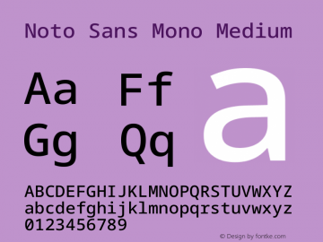 Noto Sans Mono Medium Version 2.014图片样张