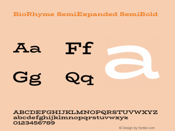 BioRhyme SemiExpanded SemiBold Version 1.600;gftools[0.9.33]图片样张