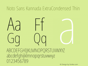 Noto Sans Kannada ExtraCondensed Thin Version 2.005图片样张