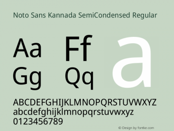 Noto Sans Kannada SemiCondensed Regular Version 2.005图片样张