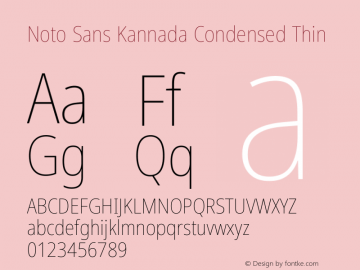 Noto Sans Kannada Condensed Thin Version 2.005图片样张