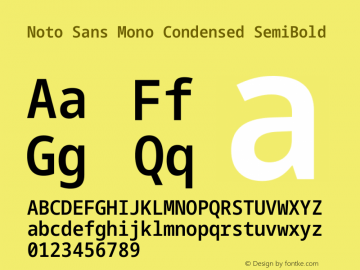 Noto Sans Mono Condensed SemiBold Version 2.014图片样张
