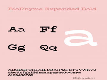 BioRhyme Expanded Bold Version 1.600;gftools[0.9.33]图片样张