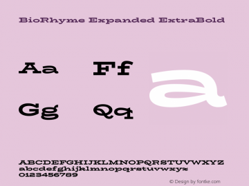 BioRhyme Expanded ExtraBold Version 1.600;gftools[0.9.33]图片样张