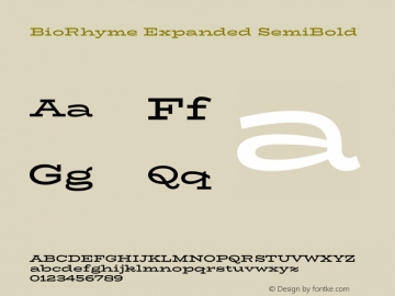 BioRhyme Expanded SemiBold Version 1.600;gftools[0.9.33]图片样张