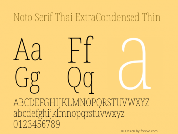 Noto Serif Thai ExtraCondensed Thin Version 2.002图片样张