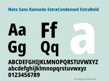 Noto Sans Kannada ExtraCondensed ExtraBold Version 2.005图片样张