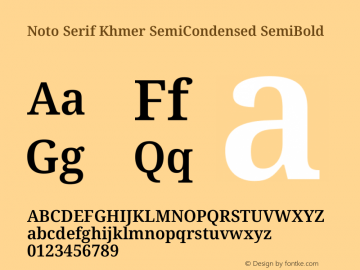 Noto Serif Khmer SemiCondensed SemiBold Version 2.004图片样张