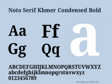 Noto Serif Khmer Condensed Bold Version 2.004图片样张