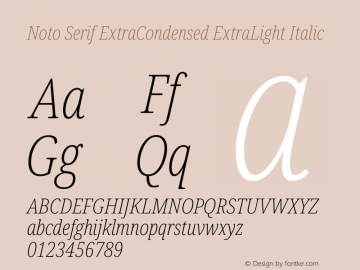 Noto Serif ExtraCondensed ExtraLight Italic Version 2.013图片样张