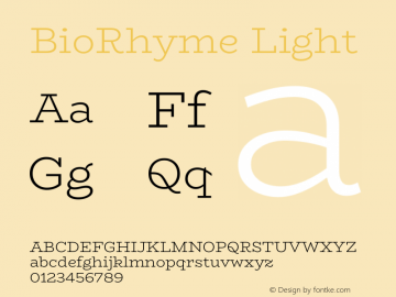 BioRhyme Light Version 1.600;gftools[0.9.33]图片样张
