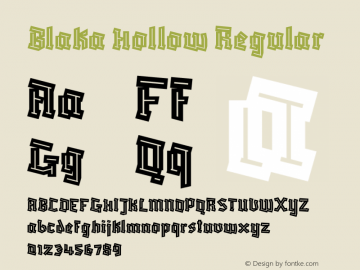 Blaka Hollow Regular Version 1.003; ttfautohint (v1.8.4.7-5d5b)图片样张