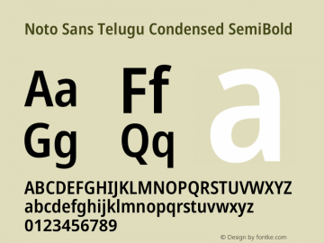 Noto Sans Telugu Condensed SemiBold Version 2.005图片样张