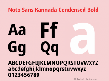 Noto Sans Kannada Condensed Bold Version 2.005图片样张