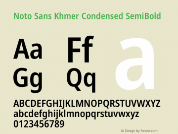 Noto Sans Khmer Condensed SemiBold Version 2.004图片样张