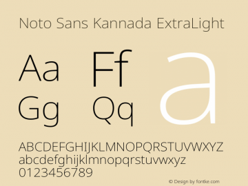 Noto Sans Kannada ExtraLight Version 2.005图片样张