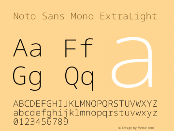 Noto Sans Mono ExtraLight Version 2.014图片样张