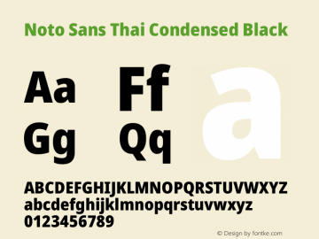 Noto Sans Thai Condensed Black Version 2.002图片样张