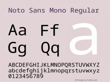 Noto Sans Mono Regular Version 2.014图片样张