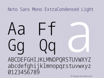 Noto Sans Mono ExtraCondensed Light Version 2.014图片样张