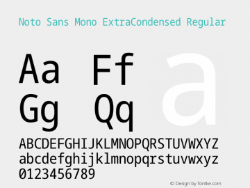 Noto Sans Mono ExtraCondensed Regular Version 2.014图片样张