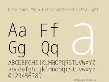 Noto Sans Mono ExtraCondensed ExtraLight Version 2.014图片样张