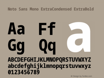 Noto Sans Mono ExtraCondensed ExtraBold Version 2.014图片样张