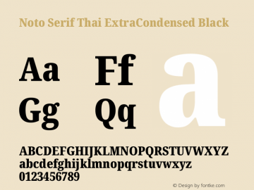 Noto Serif Thai ExtraCondensed Black Version 2.002图片样张