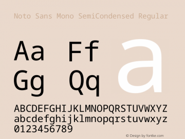 Noto Sans Mono SemiCondensed Regular Version 2.014图片样张