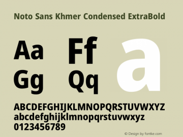 Noto Sans Khmer Condensed ExtraBold Version 2.004图片样张