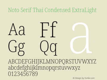 Noto Serif Thai Condensed ExtraLight Version 2.002图片样张