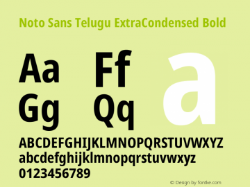 Noto Sans Telugu ExtraCondensed Bold Version 2.005图片样张