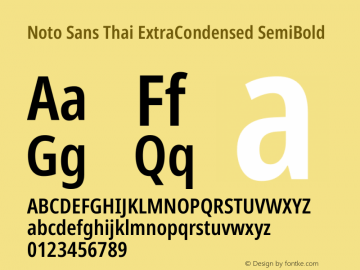 Noto Sans Thai ExtraCondensed SemiBold Version 2.002图片样张