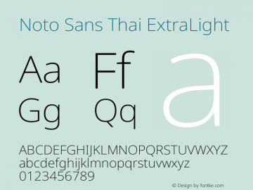 Noto Sans Thai ExtraLight Version 2.002图片样张