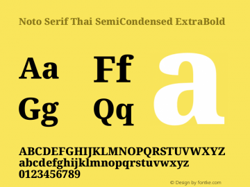 Noto Serif Thai SemiCondensed ExtraBold Version 2.002图片样张